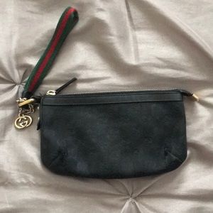 COPY - Gucci black canvas wristlet